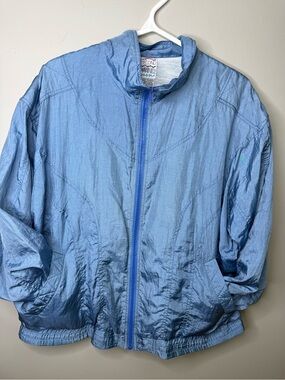 Second Wind Vintage Windbreaker Jacket Blue Womens 14 (12-14)